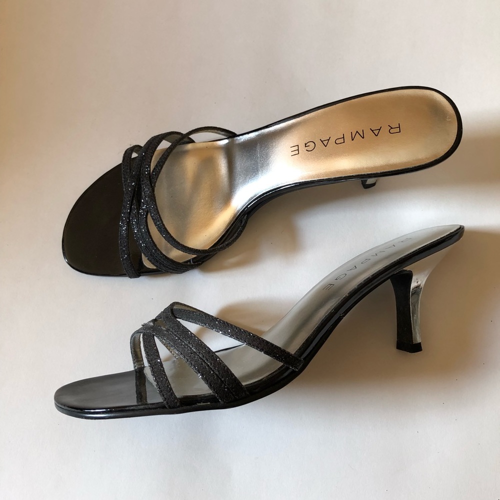 Black Glitter Rampage Frankie W/mirror heels